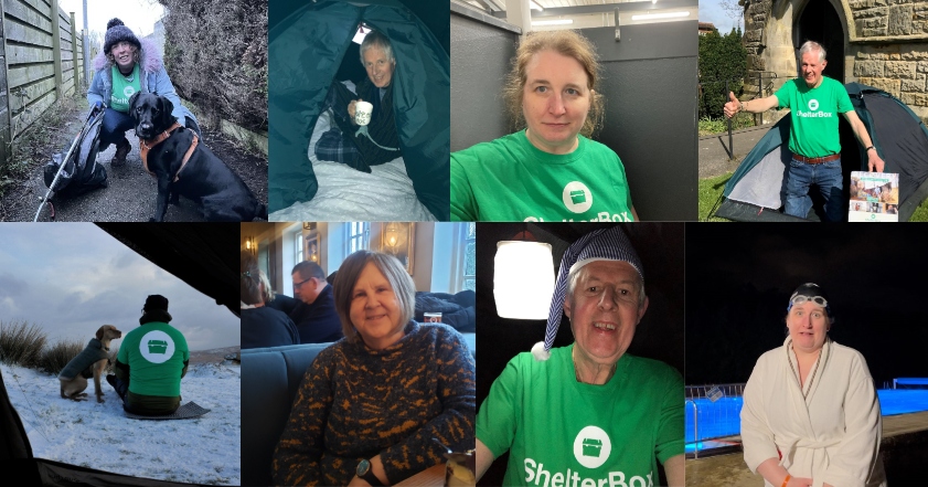 A collage of ShelterBox supporters