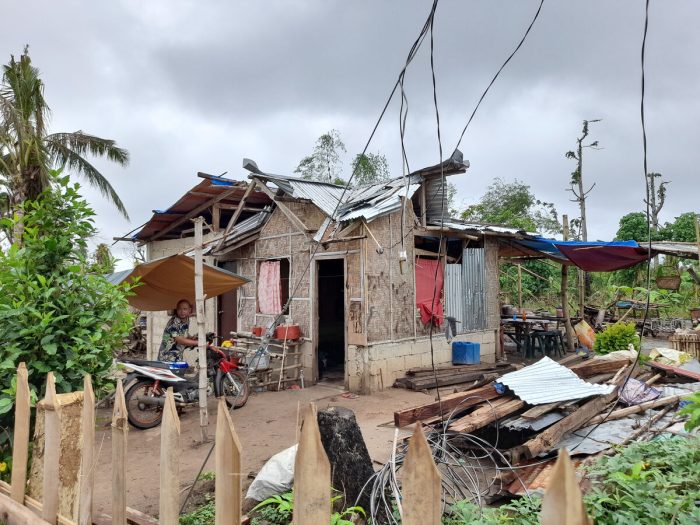 A building damaged by Typhoon Rai in the Philippines