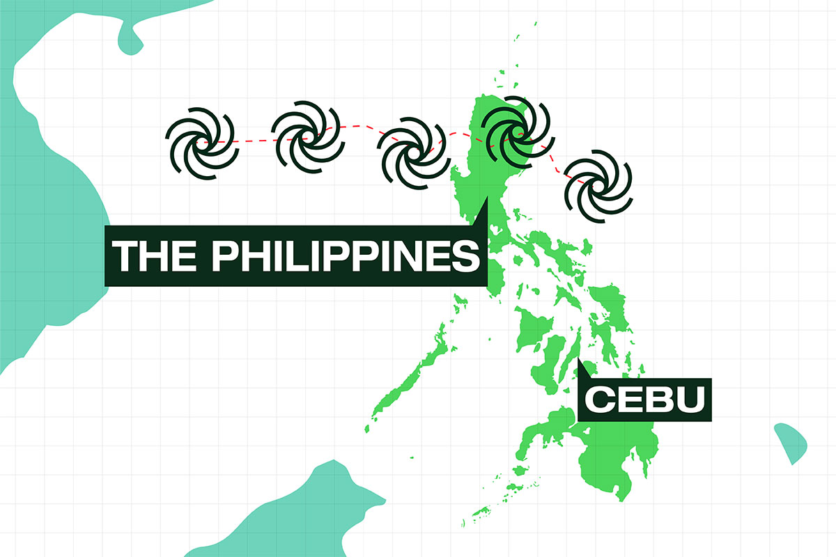 Storm path of Tropical Storm Trami in the Philippines